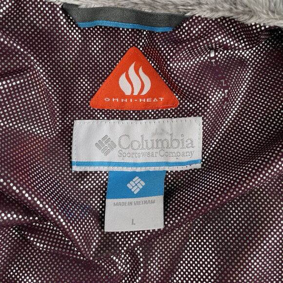 Columbia Kaleidaslope Omni Heat Womens Puffer Jacket Coat Purple Size Large - Picture 9 of 13